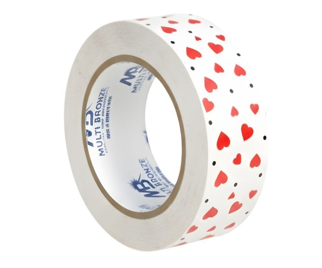 Cinta MB Blanca Corazones Rojos – 18mm x 20 m