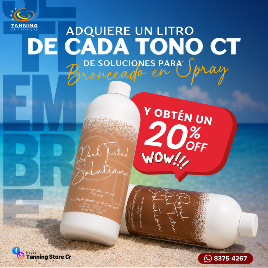 20% COMBO DOS TONOS DE SOLUCIÓN PARA BRONCEADO CT presentación 1 litro.